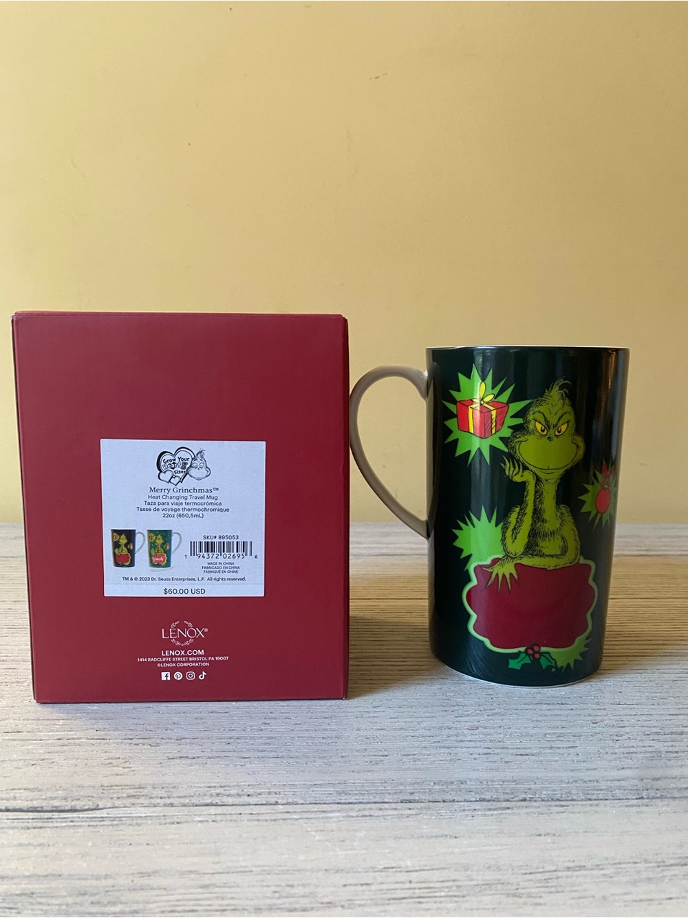 Lenox Grinch Ceramic Travel Mug